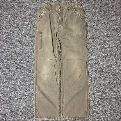 Carhartt B151 Dungaree Pants Mens 33x34 Light Brown Baggy