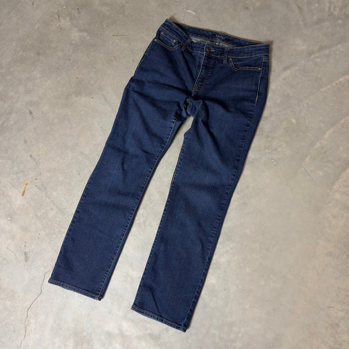 Lauren Ralph Lauren Straight Jeans Womens 8 Dark Wash Preppy