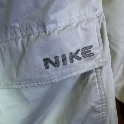 Vintage Nike Men's XL Cream Puffer Jacket Y2K Streetwear