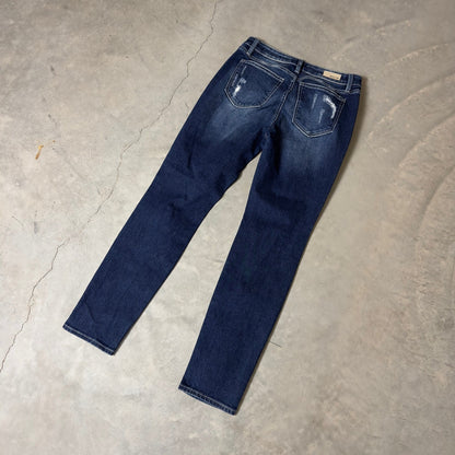 Miss Me Ankle Skinny Jeans Womens 27 Dark Wash Rhinestone