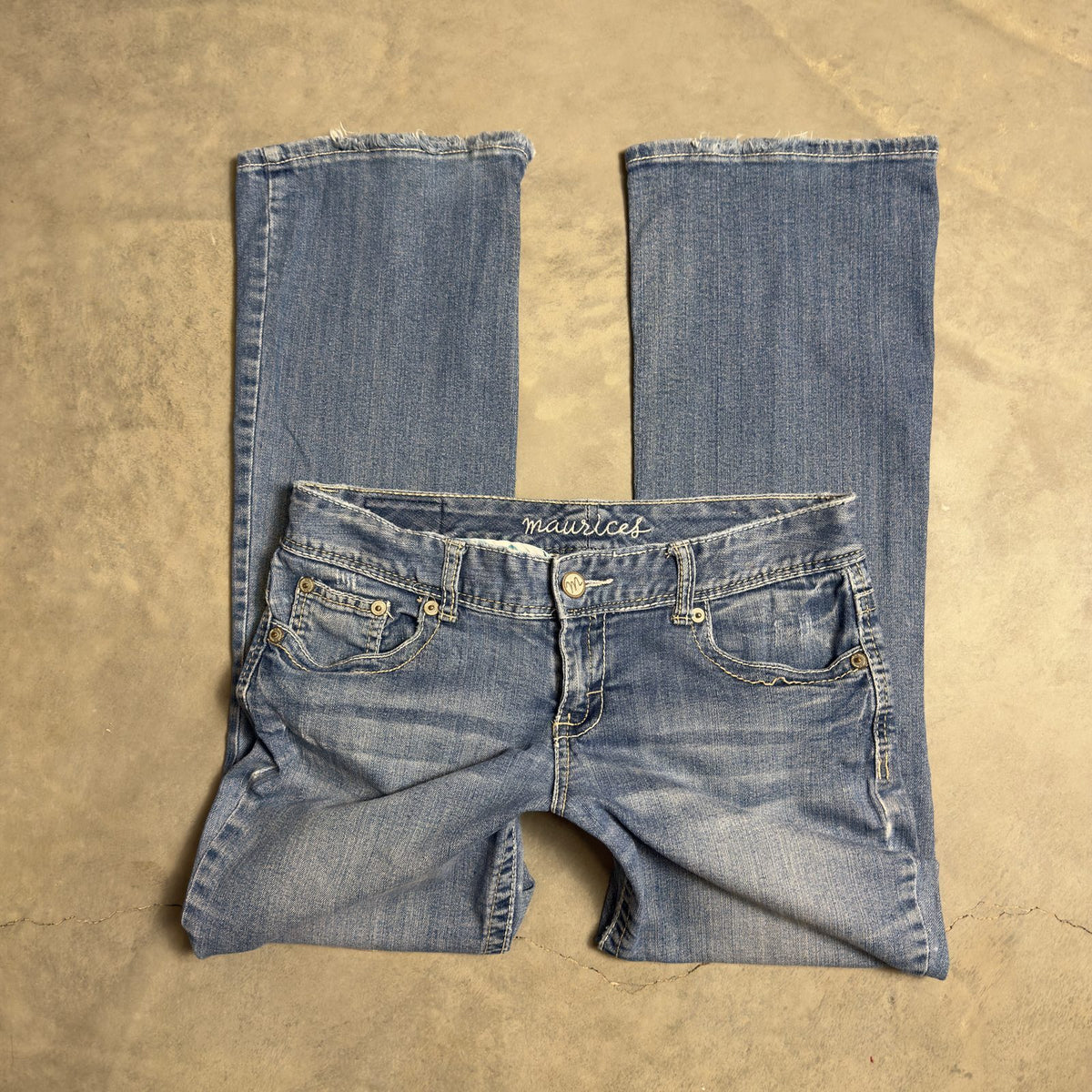 Maurices Baggy Bootcut Jeans Womens 7/8 Short Blue