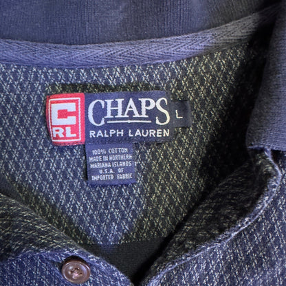Vintage Chaps Ralph Lauren Polo Mens L Navy Diamond Knit