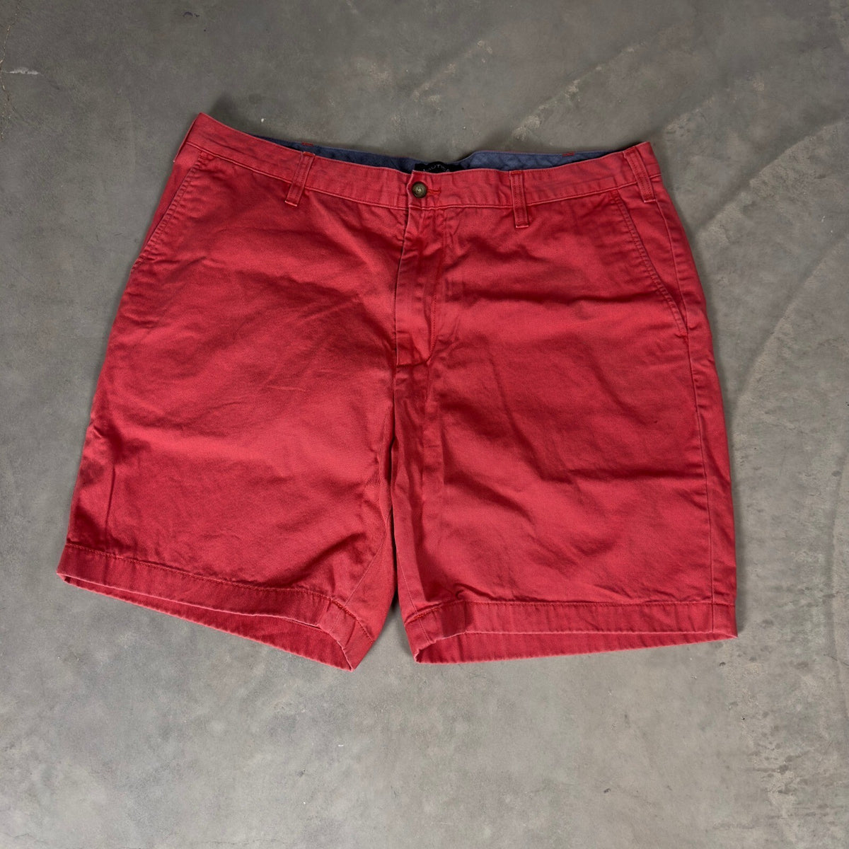 Nautica The Deck Short Mens 40 Red Cotton Chino Baggy Preppy