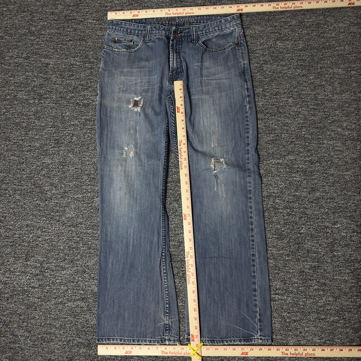 Urban Up Bootcut Jeans Mens 34x32 Blue Distressed Baggy Y2K
