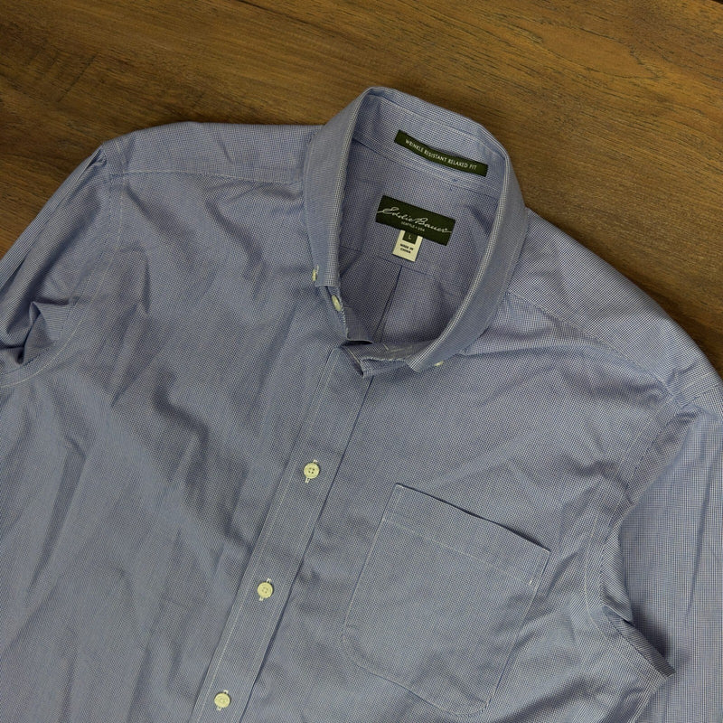 Vintage Eddie Bauer Mens Large Gingham Button Down Shirt