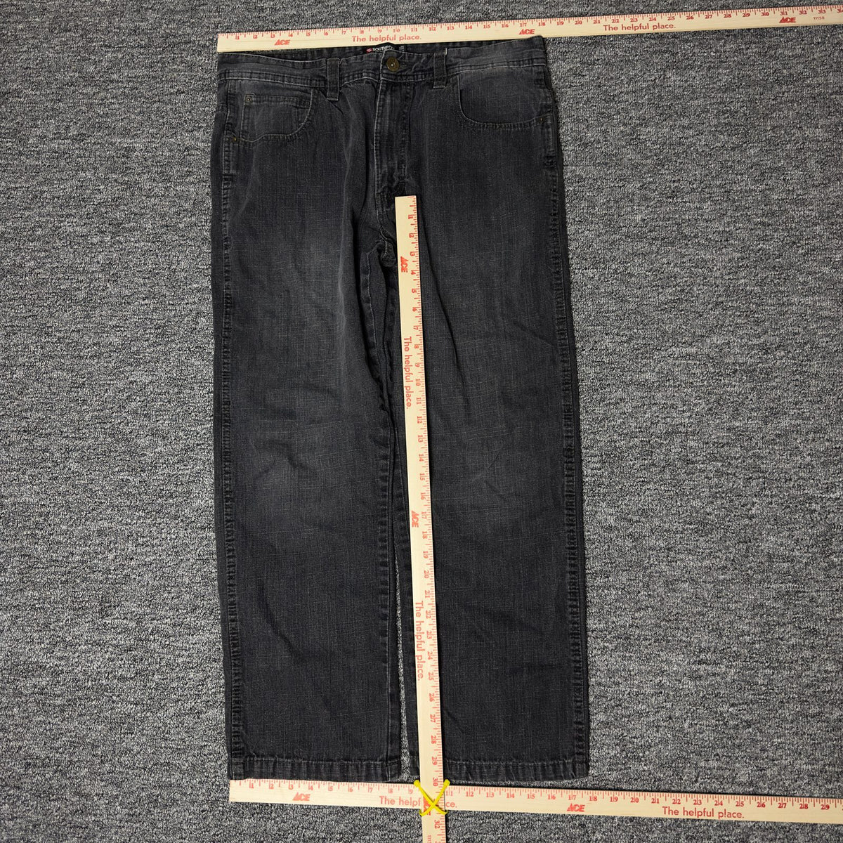 Southpole Mens Jeans 36x32 Relax Fit Black Wash Baggy Y2K