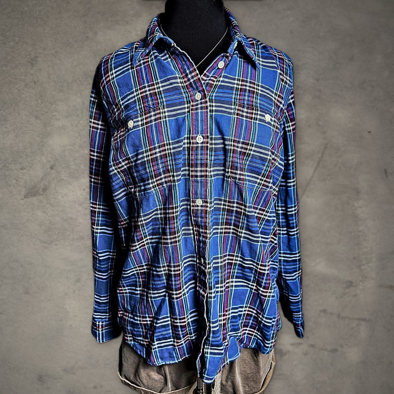 Ralph Lauren Jeans Co Flannel Shirt Womens Blue Plaid