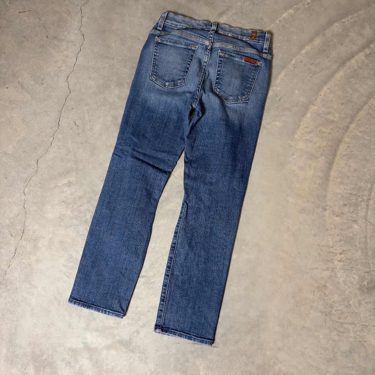 7 For All Mankind High Waist Ankle Straight Jeans Womens 26