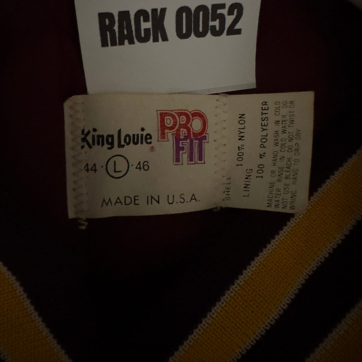 King Louie Wihlm Transit Satin Bomber Jacket Mens L Maroon