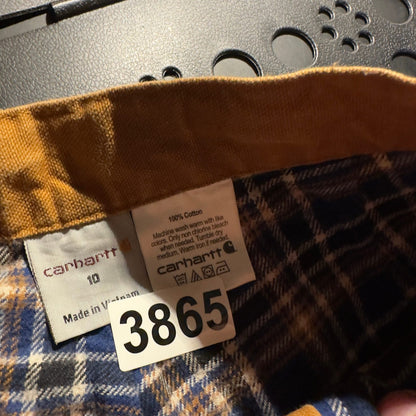 Carhartt Flannel Lined Pants Kids Size 10 Brown Baggy