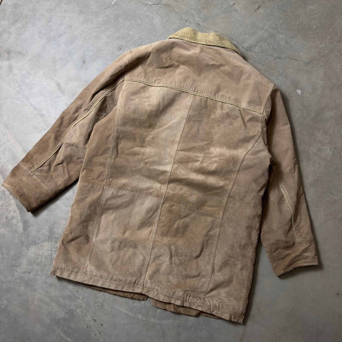Vintage Wilsons Leather Mens XL Tan Suede Shearling Coat