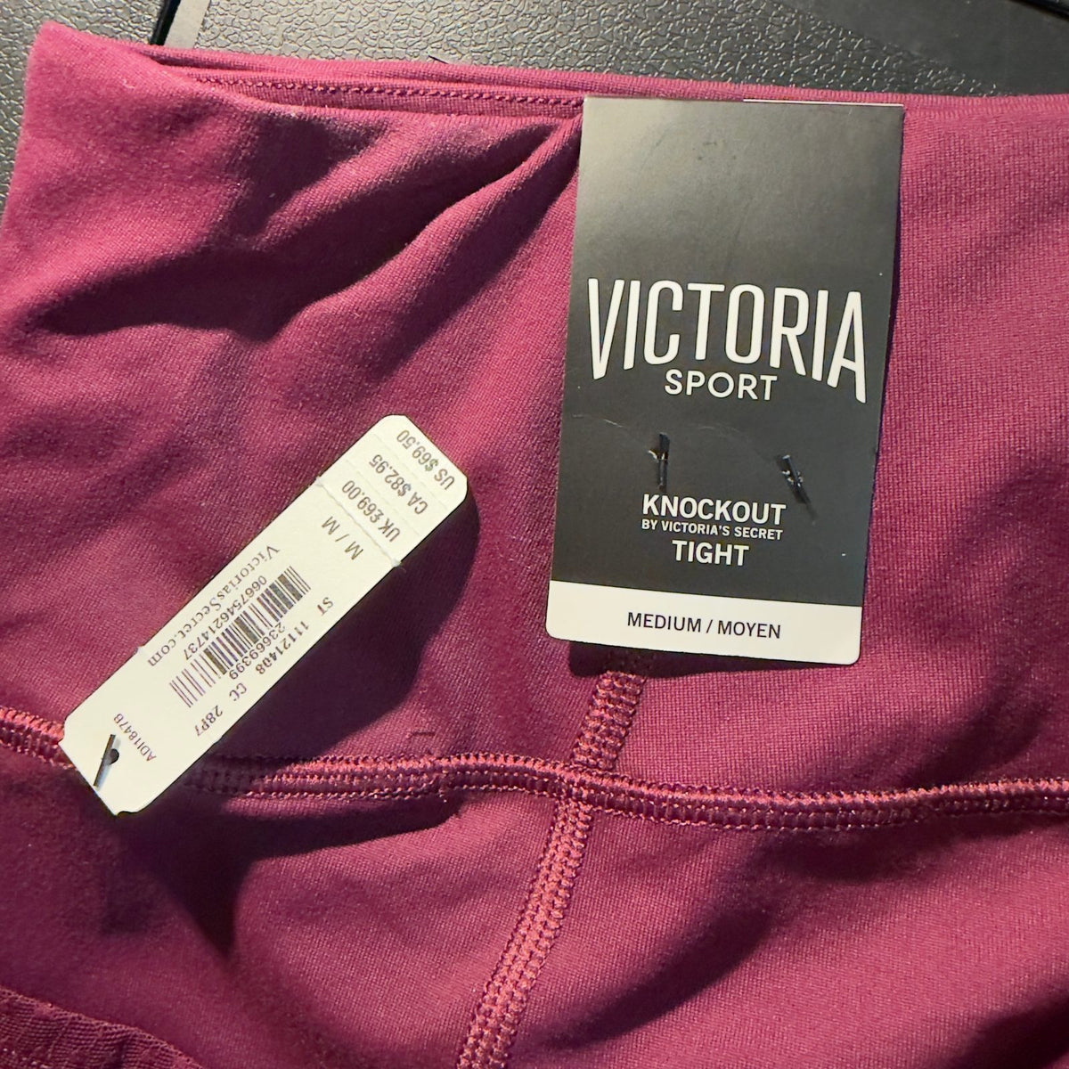 NWT Victoria Sport Knockout Tight Leggings Womens M Burgundy