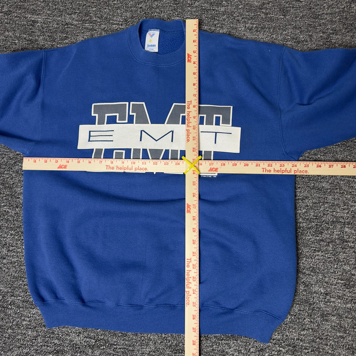 Vintage 1992 EMT Jostens Crewneck Sweatshirt XL Blue