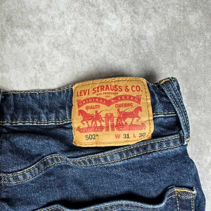 Levi's 502 Regular Taper Jeans Mens 31x30 Dark Blue Baggy