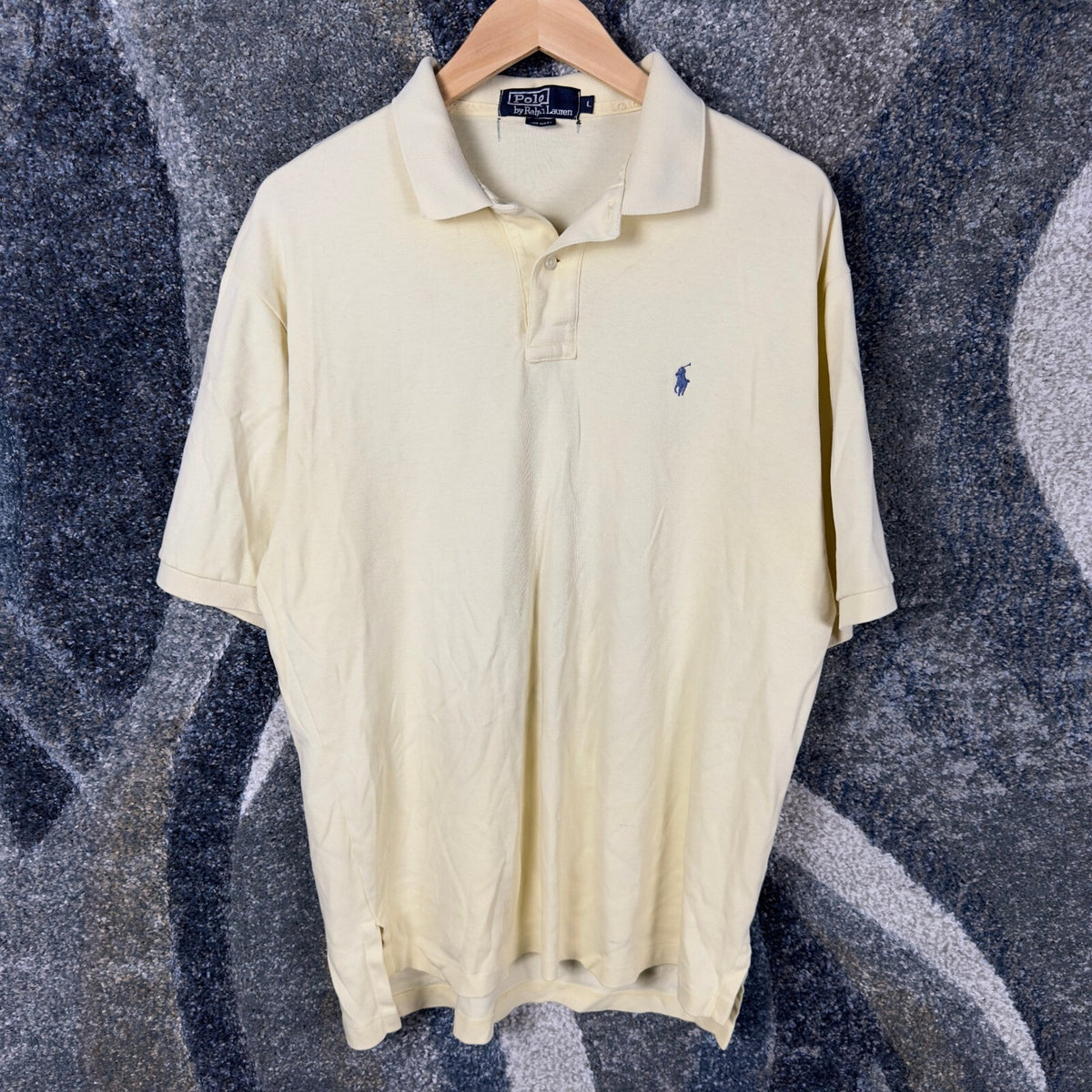 Vintage 90s Polo Ralph Lauren Polo Mens L Yellow Made in USA