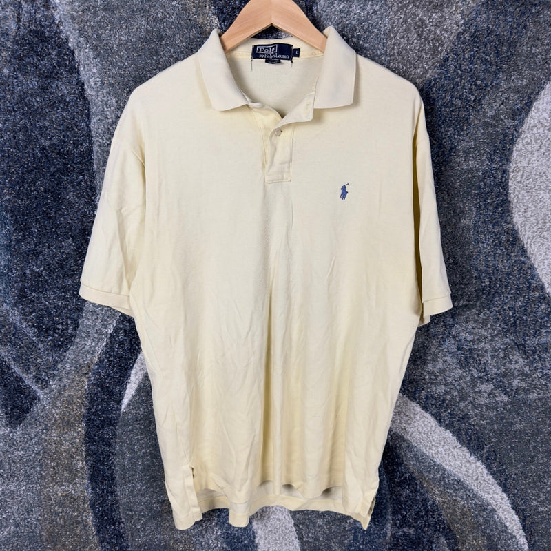Vintage 90s Polo Ralph Lauren Polo Mens L Yellow Made in USA