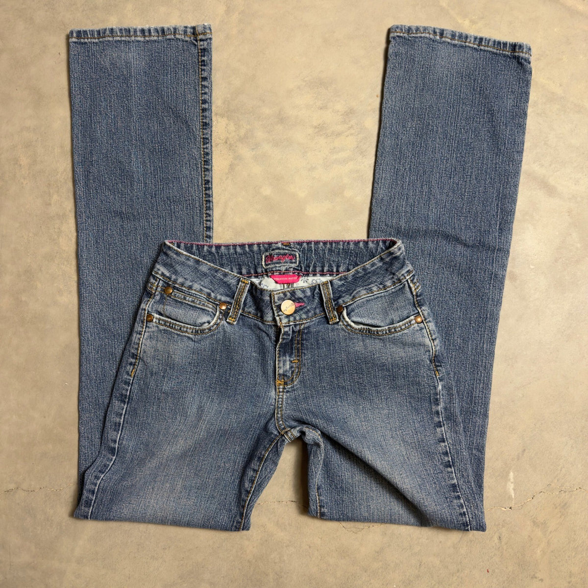 Wrangler Premium Patch Bootcut Jeans Womens 5/6 x 34 Blue