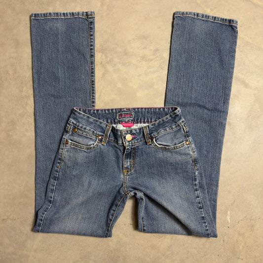Wrangler Premium Patch Bootcut Jeans Womens 5/6 x 34 Blue