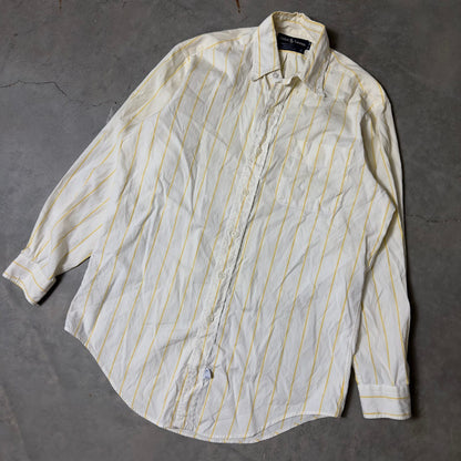 Ralph Lauren Striped Shirt Mens 15.5 32 Yellow