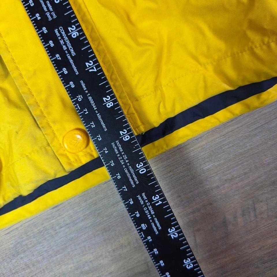 Columbia Hooded Ski Jacket Mens Small Yellow Black Winter Coat