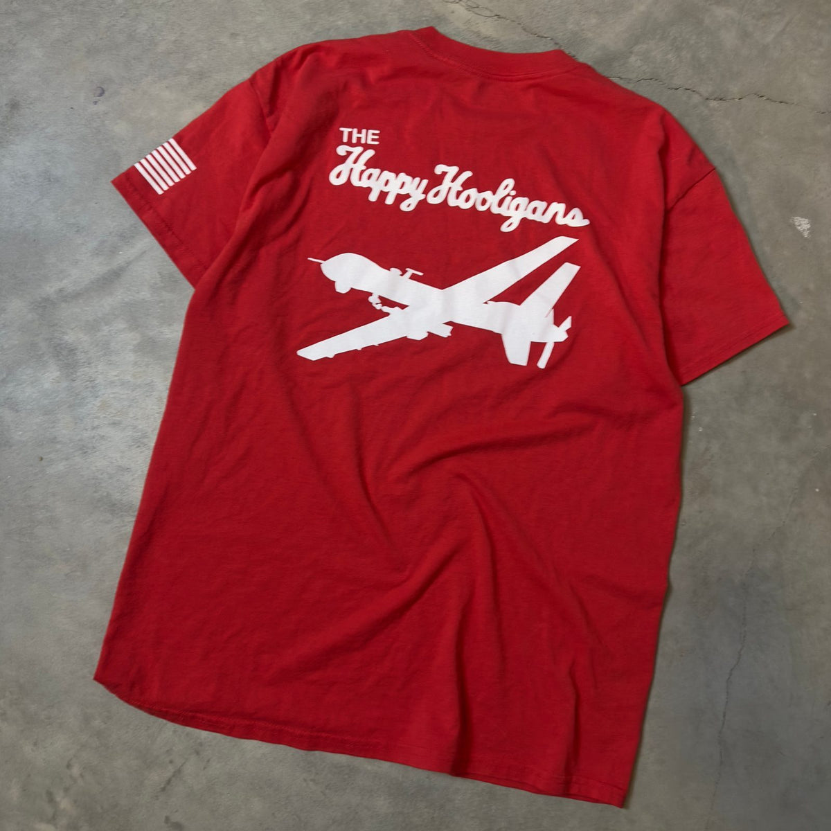 Happy Hooligans Drone Squadron Military Tee Mens M Red