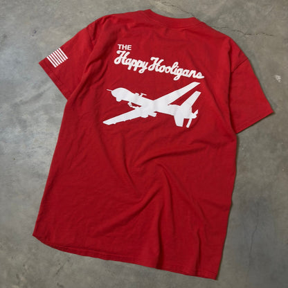 Happy Hooligans Drone Squadron Military Tee Mens M Red