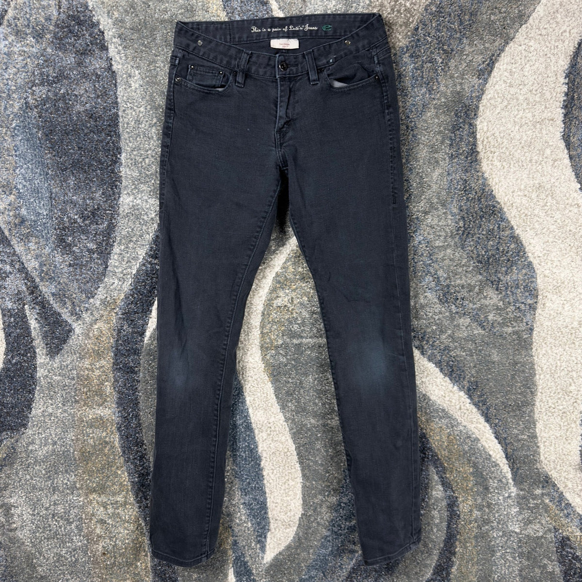 Levis 531 Low Skinny Jeans Womens 6L W28 Faded Black Grunge