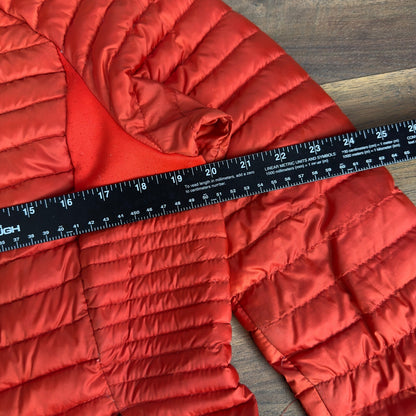 Eddie Bauer First Ascent Womens Red Down Puffer Jacket Large Full Zip damaged