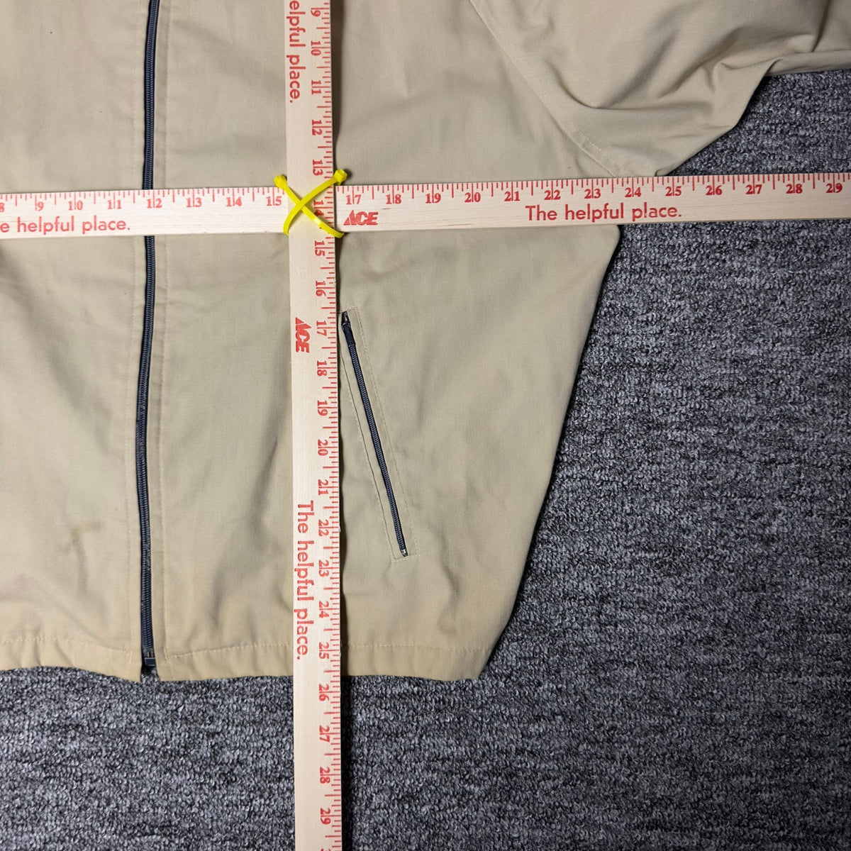 Kmart Zip Bomber Jacket Mens Beige Navy Collar