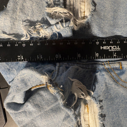 Levi's 501 High Rise Shorts Womens 25 Light Blue Distressed
