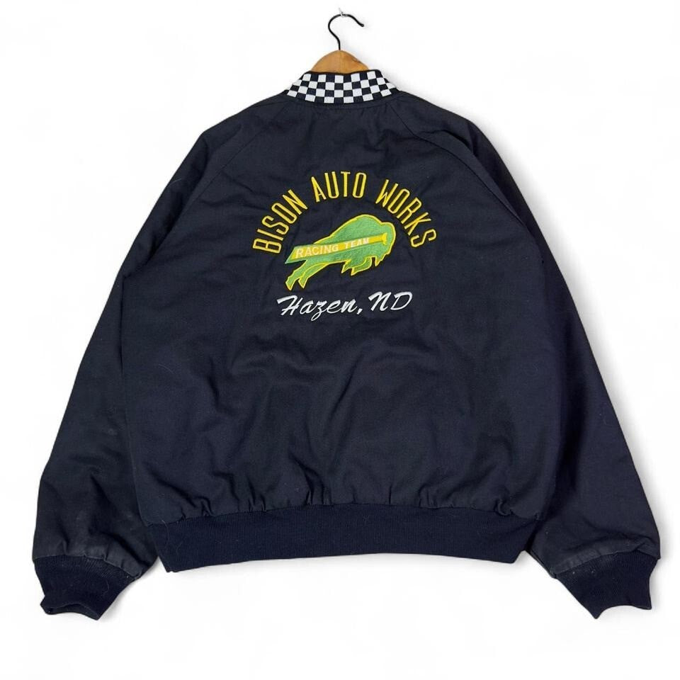 Garfield Outdoors Racing Jacket Bison Auto Works Embroidered Mens XL