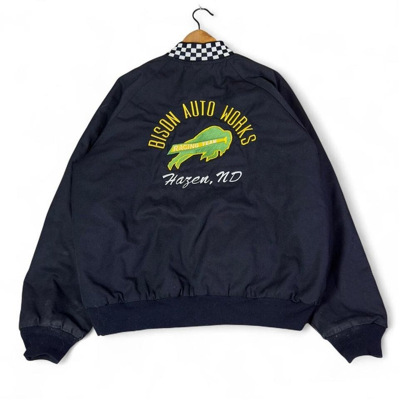 Garfield Outdoors Racing Jacket Bison Auto Works Embroidered Mens XL