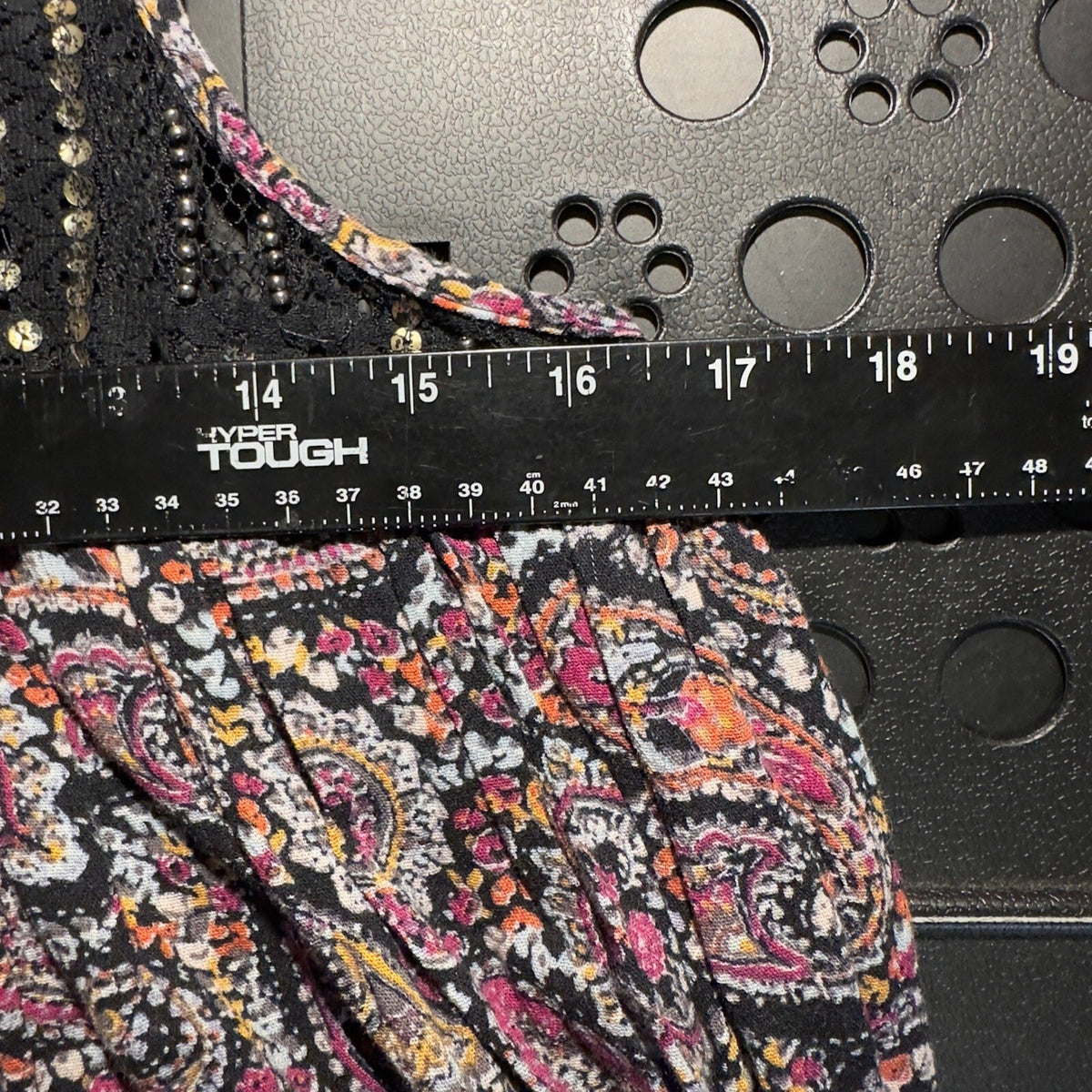 Y2K Hollister Paisley Babydoll Tank Top Womens Small Black