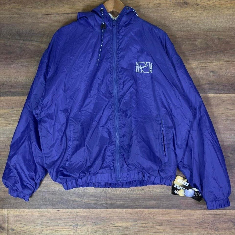 Vintage 90s Windbreaker Jacket Mens XL Purple Full Zip