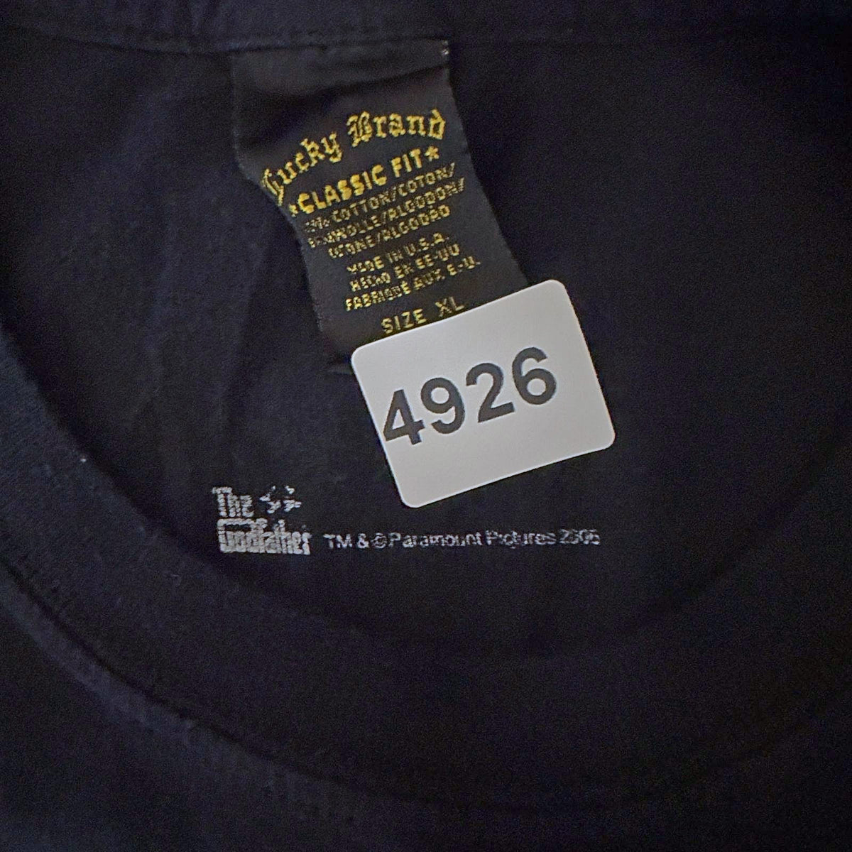 Lucky Brand The Godfather Tee Mens XL Black Japanese Print