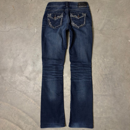 Silver Jeans Aiko Slim Bootcut Womens 25x33 Bling Pockets