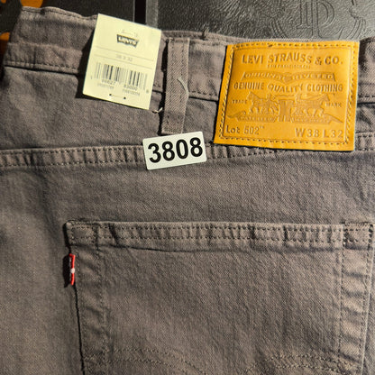NWT Levi's Premium 502 Taper Jeans Mens 38x32 Washed Gray