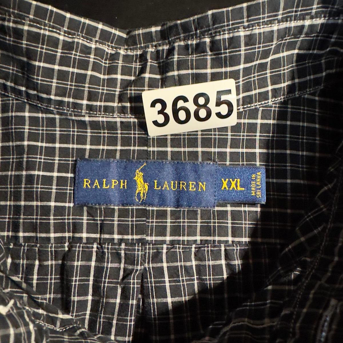 Ralph Lauren Check Shirt Mens XXL Black As Is