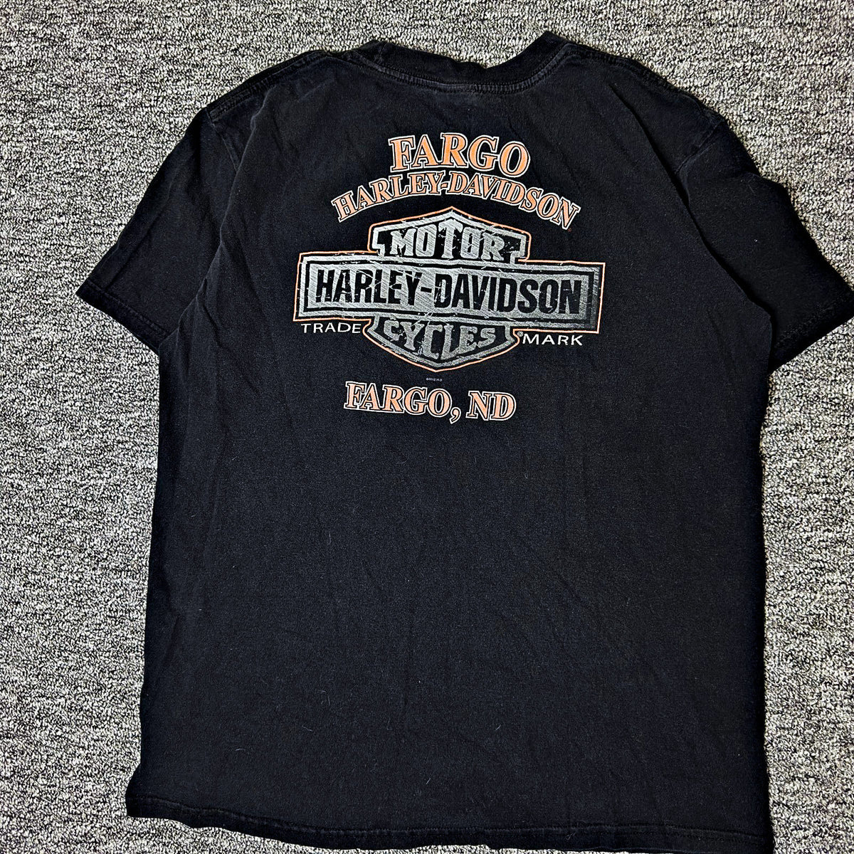 Harley Davidson Motorcycles Fargo ND Tee Mens L Black Biker