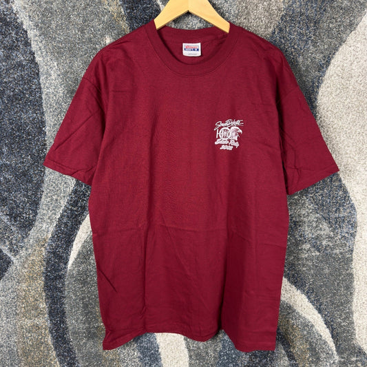 Vintage 2002 South Dakota State Rally Tee Mens L Maroon HOG