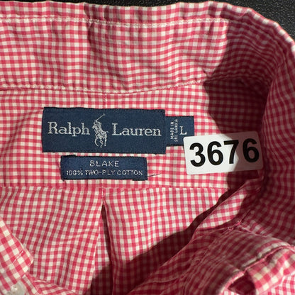 Ralph Lauren Blaire Gingham Shirt Mens L Pink