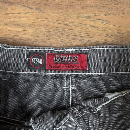 Y2K Webs Jeans Revolution Cargo Pants Mens 40x32 Gray Baggy