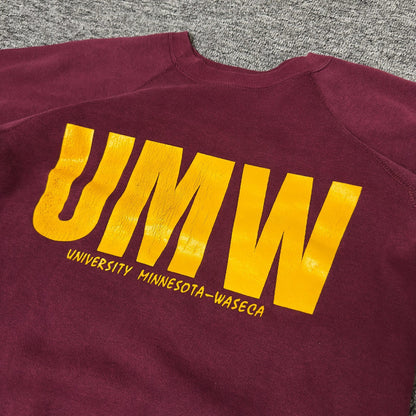Vintage UMW University Minnesota Waseca Crewneck Maroon M
