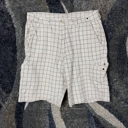 Vintage Callaway Golf Shorts Mens 33 Cream Plaid Windowpane