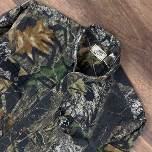 Mossy Oak Break-Up Camouflage Button Down Shirt Mens Medium