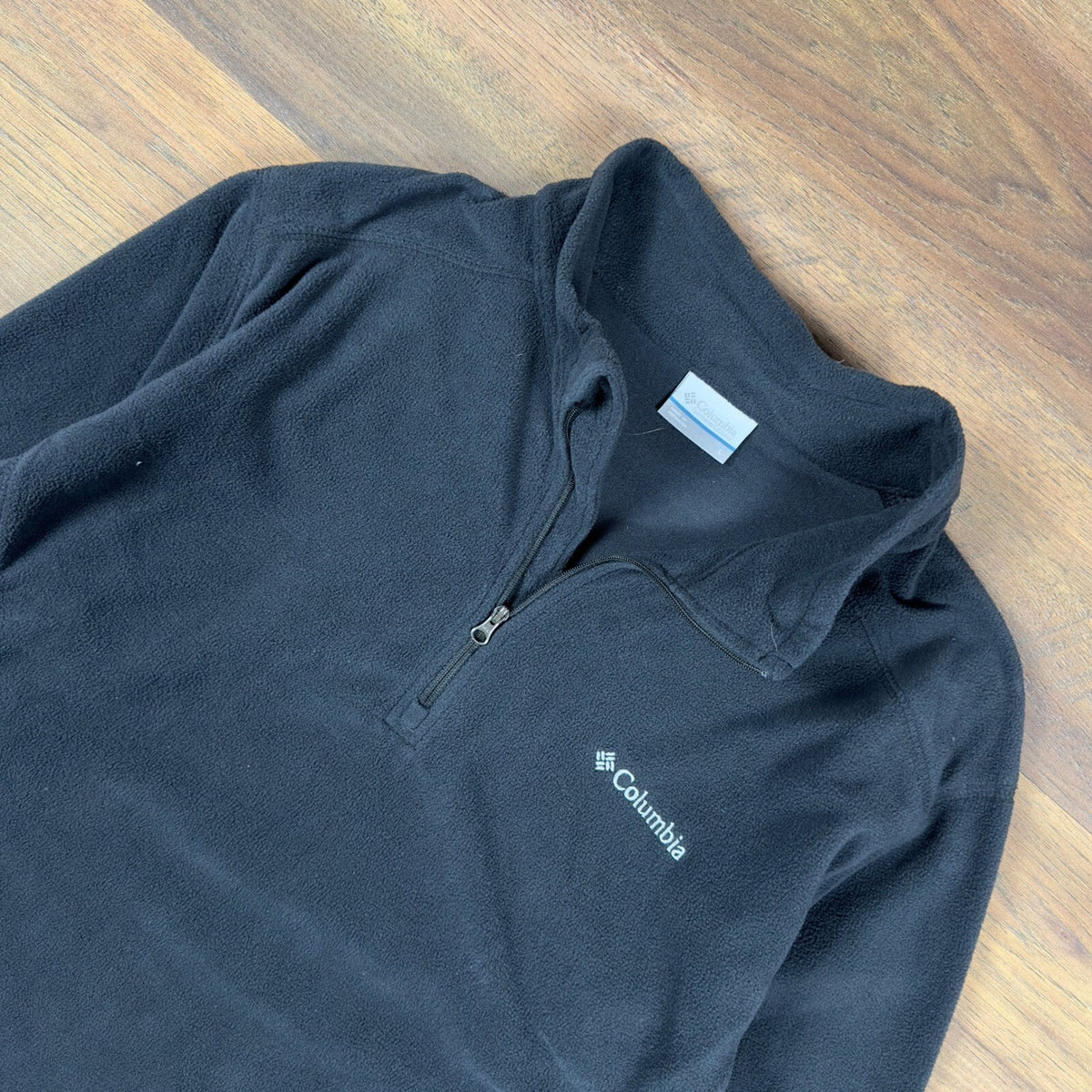 Columbia Mens Fleece 1/4 Zip Pullover Jacket Black Large