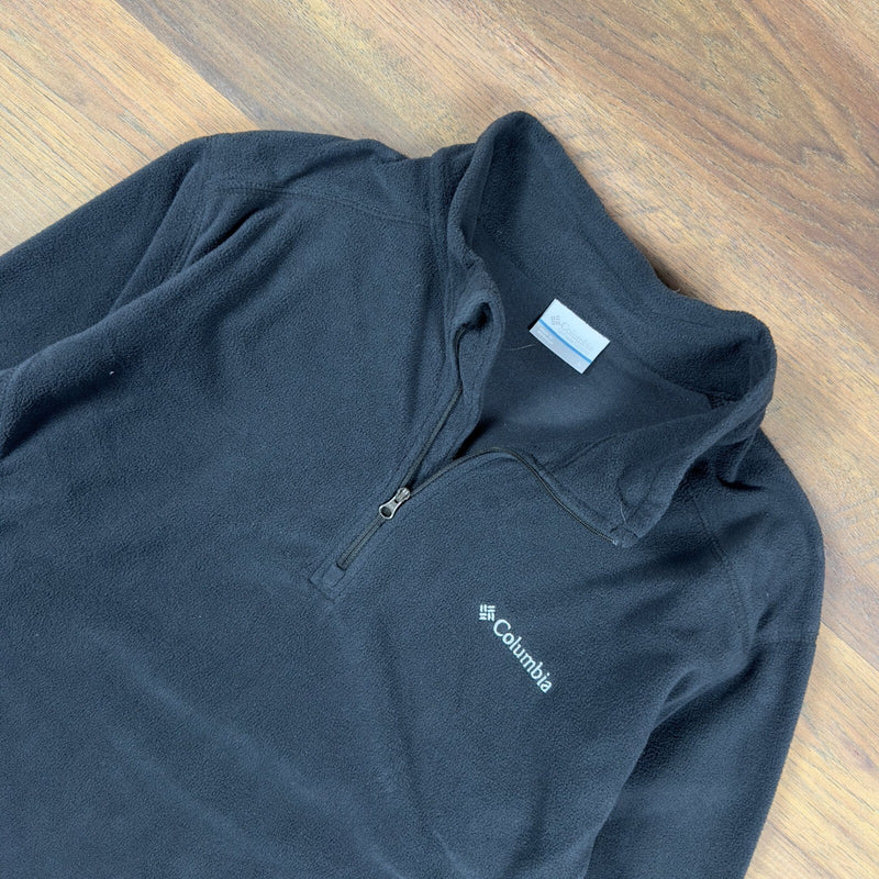 Columbia Mens Fleece 1/4 Zip Pullover Jacket Black Large