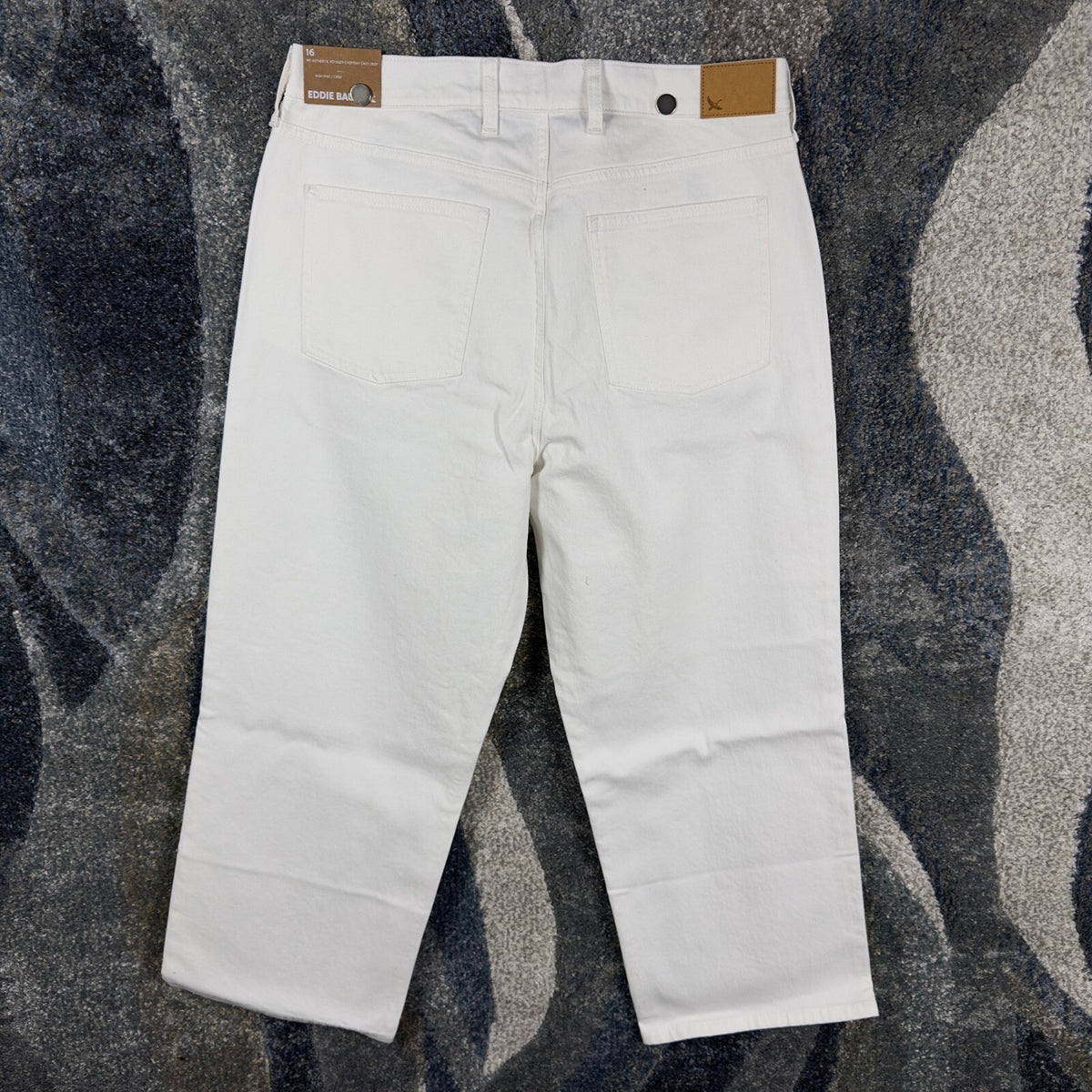 NEW Eddie Bauer Voyager High Rise Crop Jeans Womens 16 White
