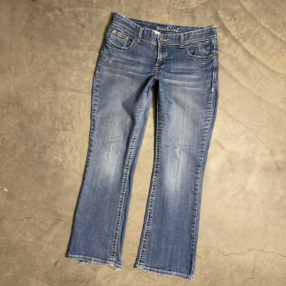 Maurices Baggy Bootcut Jeans Womens 7/8 Short Blue