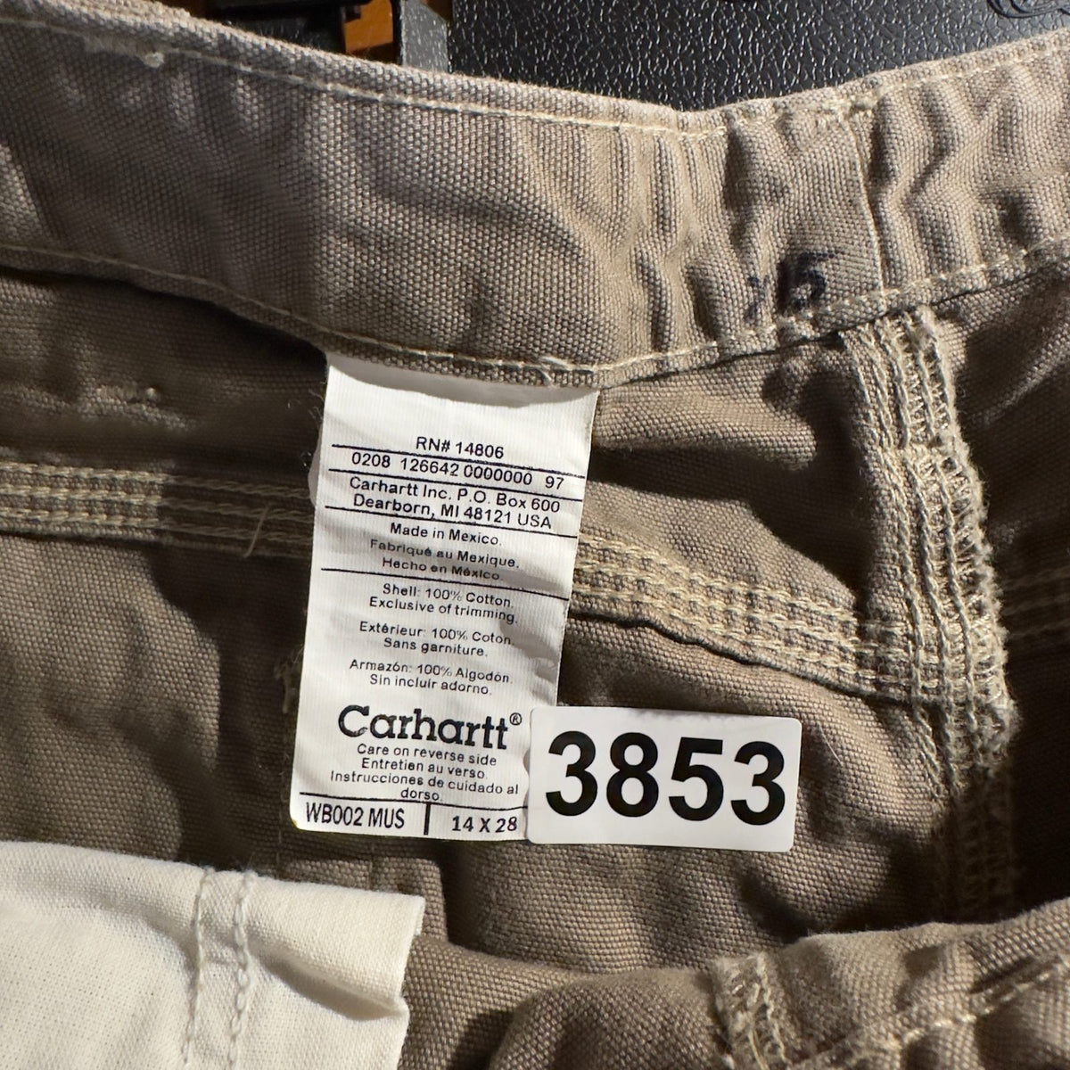 Carhartt Womens Canvas Pants 14x28 Khaki Bootcut Workwear